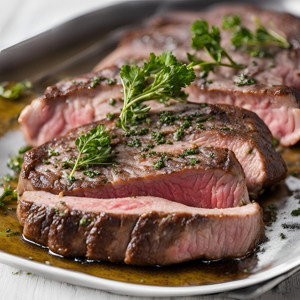 Frites of Sirloin with Parsley & Thyme Butter